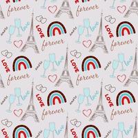 romantic seamless pattern vector