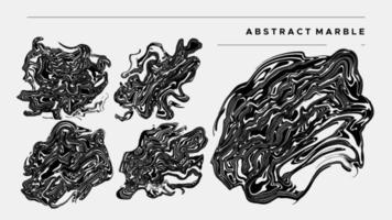 Collection of abstract marble design template. Fluid marble design set. vector