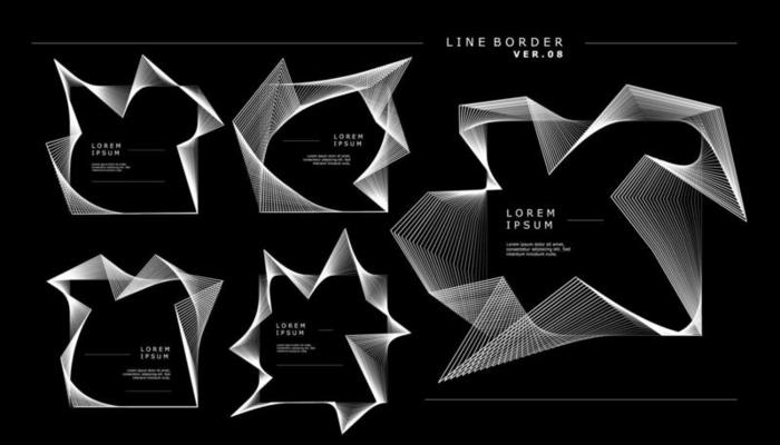 Abstract lines square border design template. Modern square lines border.