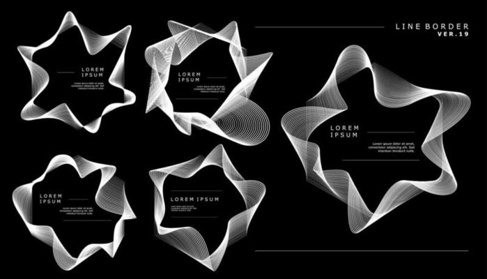 Abstract modern lines border design set. Collection of modern lines border design.