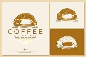 Coffee cup emblem design. Coffee logo design template. vector