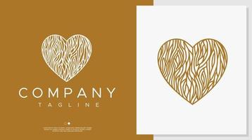 plantilla de diseño de logotipo de línea de corazón abstracto. diseño de logotipo de corazón vintage. vector