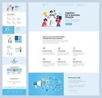 One page web design template vector