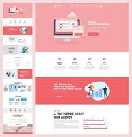 One page web design template vector