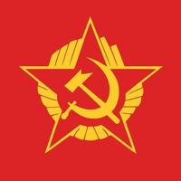 illustration in communist style in red and yellow colors vector