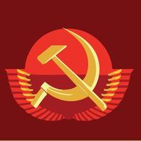 illustration in communist style in red and yellow colors vector