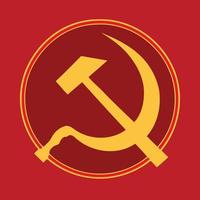 illustration in communist style in red and yellow colors vector