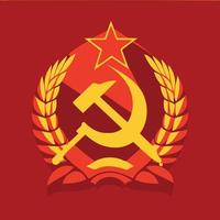 illustration in communist style in red and yellow colors vector