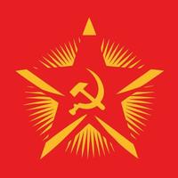 illustration in communist style in red and yellow colors vector