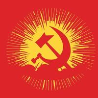 illustration in communist style in red and yellow colors vector