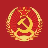 illustration in communist style in red and yellow colors vector