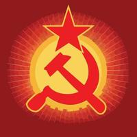 illustration in communist style in red and yellow colors vector