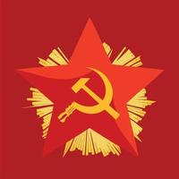 illustration in communist style in red and yellow colors vector