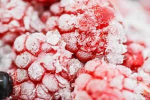 frozen raspberry details photo