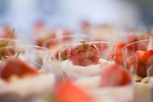 tasty vegan sweets arranged on the table for wedding reception photo