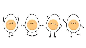 Egg character design. egg vector on white background.