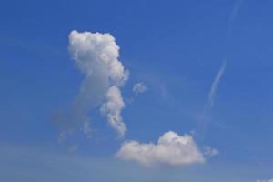 Clear blue sky and white clouds photo