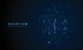 Quantum innovation technology. Artificial intelligence. Digital big data visualization. Quantum computer tech background. Vector illustration
