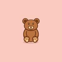 Cute Bear Logo Design vector