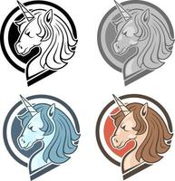 mythological legendary unicorn, logo design vector