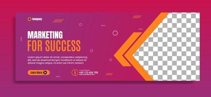 Modern banner template design for business webinar, marketing webinar, online class program, etc vector