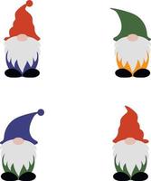 gnomos, vector. gnomos con sombrero y barba con ropa colorida. vector