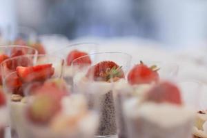tasty vegan sweets arranged on the table for wedding reception photo