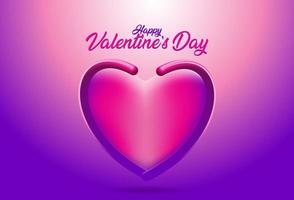 Valentine's day background with pink heart shape vector