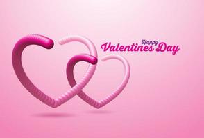 Happy Valentine's Day. banner for the website. Romantic background with realistic design elements in the shape of heart vector