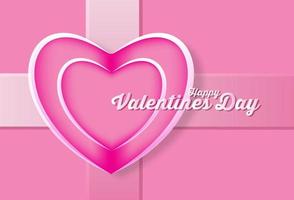 Valentine's day background with pink heart shape vector