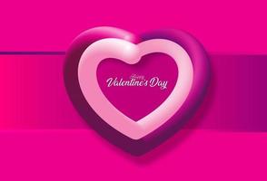 Valentine's day background with pink heart shape vector