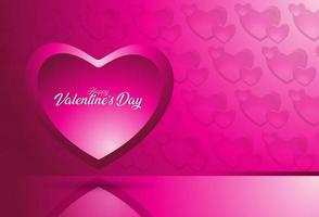 Valentine's day background with pink heart shape vector