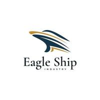 Abstract Ship Logo Design Shaped Eagle Head vector