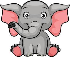 Cartoon baby elephant on white background vector
