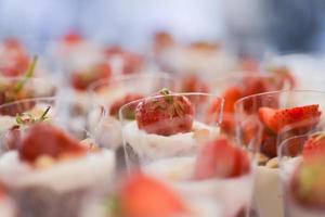 tasty vegan sweets arranged on the table for wedding reception photo