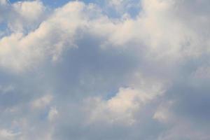 Clear blue sky and white clouds photo