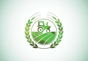 Tractor or farm low poly style logo design, suitable for any business related to agriculture industries. vector