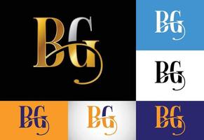 Initial Letter B G Logo Design Vector. Graphic Alphabet Symbol For Corporate Business Identity vector