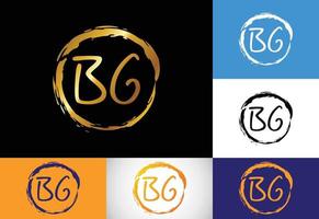 Initial Letter B G Logo Design Vector. Graphic Alphabet Symbol For Corporate Business Identity vector