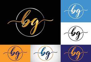 Initial Letter B G Logo Design Vector. Graphic Alphabet Symbol For Corporate Business Identity vector