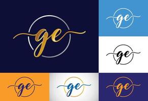 Initial Letter G E Logo Design Vector. Graphic Alphabet Symbol For Corporate Business Identity vector