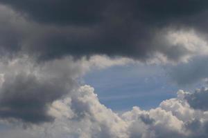 Stormy weather and dark clouds photo