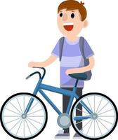 Man riding bike. Bicycle for road vector