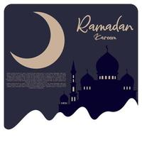 ramadan kareem greeting cards. muslim background. mosque and moon vector