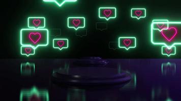 Valentine Hearts Neon Background video