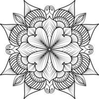 Abstract elegance seamless pattern with floral mandala line art coloring pages, background element. vector