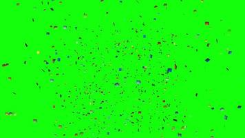 Green screen falling confetti three dimensional shiny particle, glittering particles green-screen effects for party festival event animation video