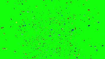 pantalla verde que cae confeti partícula brillante tridimensional, partículas brillantes efectos de pantalla verde para la animación del evento del festival de fiesta video