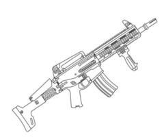 Long-barreled weapon line art vector