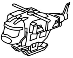 helicopter vector image for coloring book